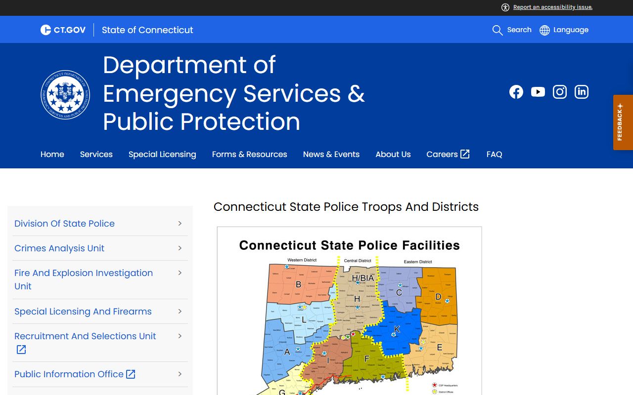 Connecticut State Police Troop L serving Litchfield County